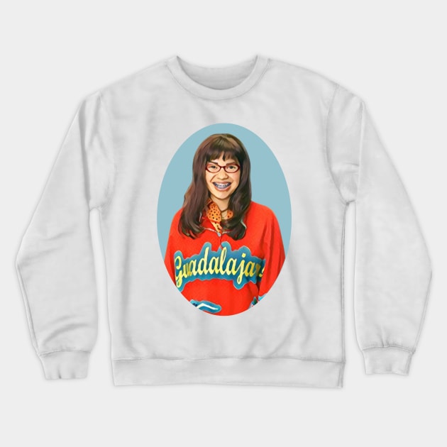 Ugly Betty (In Blue Frame) Crewneck Sweatshirt by Chelsea Seashell